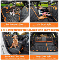 Housse de siège auto pour chien de haute qualité 4 en 1 en Oxford 600D imperméable avec fenêtre en maille en mousse, ajustement universel, hamac de voiture extérieur, vente en gros