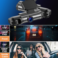 Cámara para Coche con Grabación Frontal 1080P y Interior 720P, Pantalla IPS de 3.16 Pulgadas, 4 LED IR, Grabadora de Conducción para Taxi