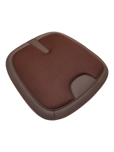 Cojín de asiento de coche de malla de seda helada con ribete de cuero y soporte lumbar de espuma viscoelástica hueca, transpirable para todas las estaciones, ajuste universal - Product Image 6