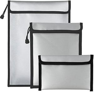 Sacs de rangement ignifuges et imperméables personnalisés en lot de 3, résistants à l'eau pour documents, argent liquide, tablettes, ordinateurs portables - Product Image 1