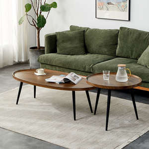 Mesa de Centro Redonda Pequeña de Madera para Sala de Estar - Diseño Moderno de Lujo Ligero, Duradera y Fácil de Limpiar, Muebles para el Hogar - Product Image 2