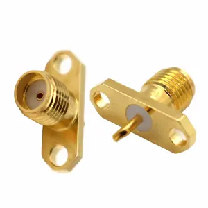 Hot sale SMA Connector Rf Jack Female Socket 50 Ohm Through Two Hole Solder PCB Adapter