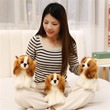Jouets en peluche chinois pour <span class=keywords><strong>chien</strong></span> Cavalier <span class=keywords><strong>King</strong></span> <span class=keywords><strong>Charles</strong></span>, blanc et marron, 30 cm - Product Image 2