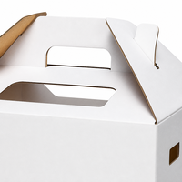 Boîte à gâteau blanche avec fenêtre et poignée, boîte d'emballage pour gâteau à toit plat, boîte à pâtisserie pour gâteau de mariage, boutique de desserts, logo personnalisé