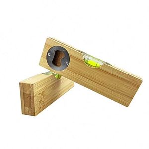 Wholesale Custom Natural Bamboo Wood Bottle Beer Opener With Mini <b>Level</b> - Product Image 1