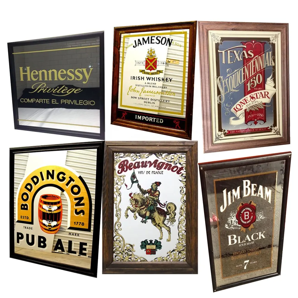 Espelho de pub de cerveja com impressão de logotipo personalizado item promocional