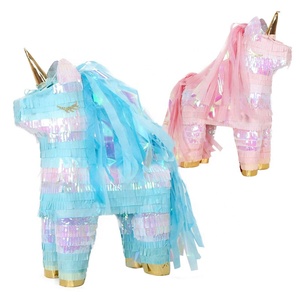 Piñata en papier <span class=keywords><strong>licorne</strong></span> de 12 pouces de haute qualité, personnalisable en gros, pour anniversaire ou décoration quotidienne, fournitures de fête - Product Image 2
