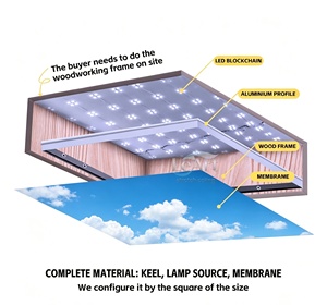 Décoration intérieure, tuiles de toit modernes, design faux ciel étoilé 3D, film de <span class=keywords><strong>plafond</strong></span> extensible en PVC pour home cinéma - Product Image 3
