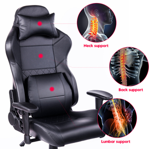 VANBOW Chaise de <span class=keywords><strong>bureau</strong></span> ergonomique en cuir de qualité supérieure en acier inoxydable style moderne pour jeux vidéo professionnels - Product Image 3