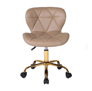 Chaise de salon pivotante en cuir PU avec métal doré, tabouret mobile, polyvalent pour salon de beauté des ongles - Product Image 3