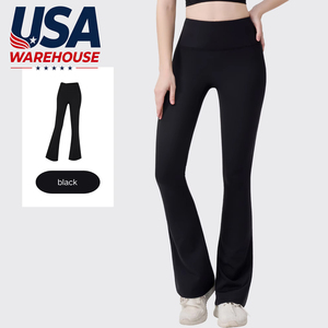 USA Oversea Fashionable Elastic Women Yoga <b>Flare</b> <b>Leggings</b> <b>Flare</b> Pants for Gym Workout Casual Daily and Sports - Product Image 1