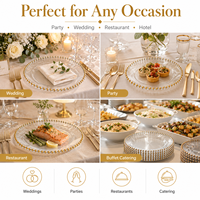 Assiettes en plastique PS jetables transparentes, personnalisables en couleur, pour salades, desserts, dîners, plateaux de service réutilisables pour fêtes, mariages, camping