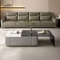 670231 Quanu Table basse extensible de style moderne pour le salon, table centrale, ensemble de tables basses pour le salon