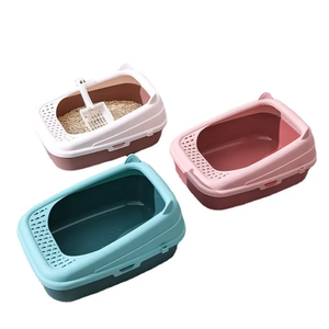 Hot Sale <strong>Square</strong> Litter Box Pet Products Cleaning Plastic <strong>Cat</strong> Toilet Box Trays Anti Splash <strong>Cat</strong> Toilet <strong>Cat</strong> Supplies Pet Supplies - Product Image 1