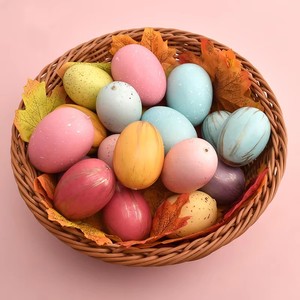 Wholesale Bulk Empty Gift DIY Round Shape Plastic Easter Eggs Hanging Ornaments <b>Decoration</b> Factory Price - Product Image 2