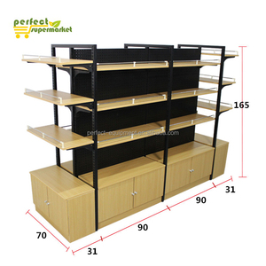 OEM Heavy-Duty Single-Sided Supermarket Storage Rack <strong>Shelves</strong> Metal Frame <strong>with</strong> Wooden Board for Shop Display - Product Image 5