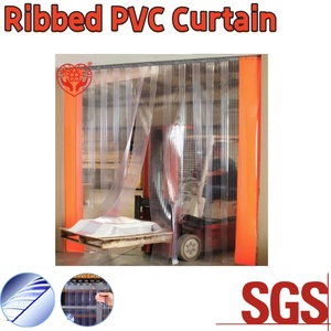 Cortina de Puerta de Plástico Acanalado Transparente de 2 mm, Estándar ROHS, Grado DOP o DOTP, <span class=keywords><strong>para</strong></span> Puertas Industriales, <span class=keywords><strong>para</strong></span> <span class=keywords><strong>Exteriores</strong></span> - Product Image 1