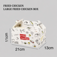 Caja Personalizada para Pollo Frito Entero, Tamaño Grande, Resistente al Aceite, Caja de Empaque para Llevar con Tapa