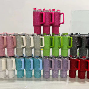 Vente en gros de gobelets isothermes en acier inoxydable de 40 oz avec logo personnalisé en strass, équipes de football NFL, mugs KC Chiefs avec poignée - Product Image 6