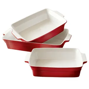 Factory Made Porcelain Bakeware Set for Cooking Rectangular Baking Dish Lasagna Pans for Casserole Dish