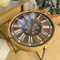 Table basse de salon avec engrenage d'horloge américain, style rétro, haut de gamme, petite table d'appoint, design luxueux pour petit appartement, séjour