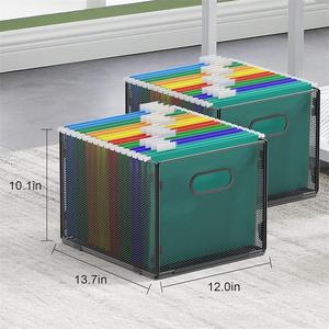 Lot de 2 organiseurs de fichiers suspendus, boîte de classement en maille, boîte de rangement pour classeur, boîtes de rangement pour la maison, le bureau, l'espace de travail - Product Image 6
