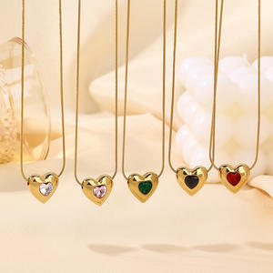 Collar de Joyería de Moda, Collar con Colgante para Mujer, Joyería Fina, Collar de Acero Inoxidable, Estilo de Corazón - Product Image 2