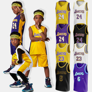 Maillots de basket-ball américains pour enfants, vêtements de sport de basket-ball personnalisés pour jeunes, à séchage rapide, maillots de basket-ball NBAing pour enfants, maillots à chaud pressés - Product Image 1
