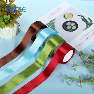 Üretici toptan özel logo baskılı renkli hediye saten kurdele rulo kadife grogren şerit hediye kutusu ambalaj için - Product Image 1