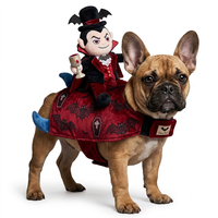 Costume de cosplay pour chien Halloween : Vêtement mignon en peluche de cavalier squelette vampire pour animaux de compagnie, idéal pour bouledogues et chiens Teddy, pour fêtes et usage quotidien