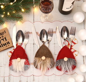 Porta Utensilios Navideños con Diseño de Gnomo, Bolsas para Cubiertos con Diseño de Tomte Sueco para Decoración de Mesa Navideña, Decoración para Vajilla Navideña al por Mayor - Product Image 2