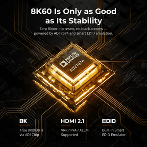 מתג KVM של TESmart עם <span class=keywords><strong>4</strong></span> יציאות HDMI, <span class=keywords><strong>4</strong></span> יציאות USB, 8K 60Hz HDMI 2.1 עם שבב ADI, EDID, 4K144Hz, <span class=keywords><strong>4</strong></span> מחשבים, צג אחד, להתקנה בבית, במשרד ובמשחקים - Product Image 3