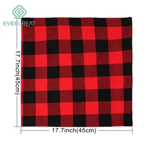 Evergreat 45x45cm लाल काले भैंस जाँच पट्टू कपास लिनन तकिया फेंक तकिया बिस्तर के लिए शामिल किया गया