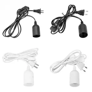 1.5M/1.8M/2M Length Wire Switch EU Plug E27 Socket Lamp Holder Hanging Power Cord for Indoor Home Lighting