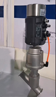 Vanne d'angle proportionnelle pneumatique en acier inoxydable avec régulateur intelligent à commande PLC (4-20mA) et raccord Tri-Clamp