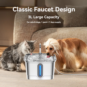 เครื่องให้น้ำสัตว์เลี้ยงอัตโนมัติขนาด 3.2 ลิตร ทำจากสแตนเลสทั้งหมด พร้อมระบบเซ็นเซอร์อินฟราเรดอัจฉริยะ สำหรับสุนัขและแมว ใช้ในบ้าน - Product Image 3