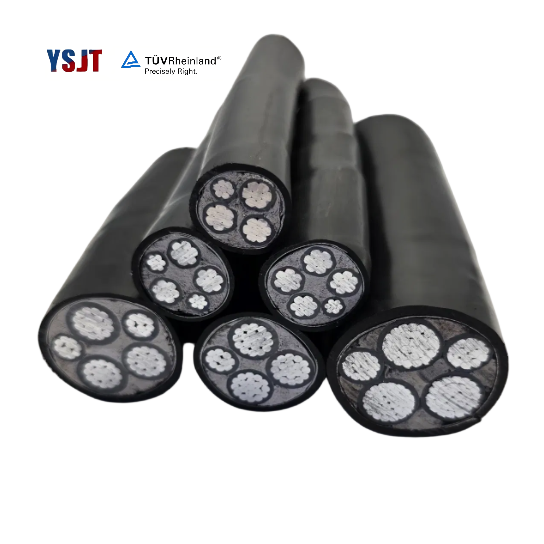 YSJT 5 Cores PE Insulated PVC Jacket Aluminum Electric Wires 0.6/1KV Low Voltage Power Cables for Underground Construction