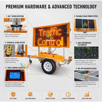 Remolque VMS con Pantalla LED Móvil de Mensajes Variables, Personalizable para Proyectos Viales Municipales y Control de Tráfico en Carreteras
