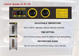 Kwaliteit 32 Trays Voedseldroger Twee Uitdroging Kamers Drogen Fruit, Schokkerig, Worst Commerciële Dehydrators