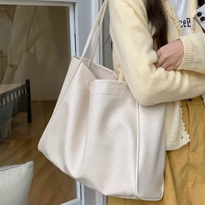 Lazy-style Korean Tote Bag Off White Soft Horizontal <b>Square</b> Magnetic Buckle Everyday Outfits Spring 2025 - Product Image 3