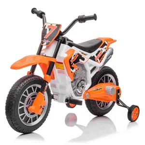 Battery Powered Dirt Bike for Children Soft Start and Stop Ride on Motorbike Front and Rear Wheels Suspension Electric Scooter