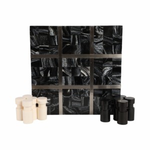 Set da gioco Tic Tac Toe con tavola in marmo, gioco da tavolo classico per l'arredamento del soggiorno e riunioni di famiglia - Product Image 6