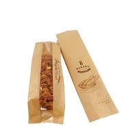 Sac en papier kraft personnalisé en rouleau, pochette OEM, logo imprimé sur mesure, sac en papier premium pour la restauration rapide, les sandwichs à emporter et les cadeaux, avec valve