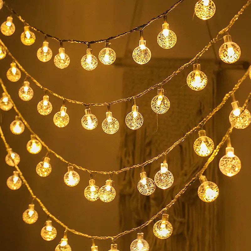 สายไฟแอลอีดีแบบสตริงสำหรับเทศกาลคริสต์มาสนางฟ้าเส้นไฟ LED 50เมตรสำหรับปาร์ตี้กลางแจ้ง100led สีขาวอบอุ่น