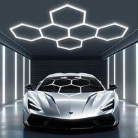 Fabricants vendant des lampes de plafond LED hexagonales à intensité variable, néon, pour salon de beauté, salon de coiffure, salle d'exposition automobile, haute luminosité, lavage de voitures