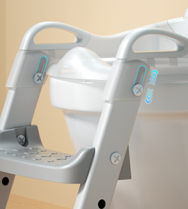 Échelle de Propreté Pliable pour Bébé en Plastique à Motif Dessin Animé, Siège de Toilettes pour Enfants avec Accoudoirs, Idéale pour la Salle de Bain - Product Image 5
