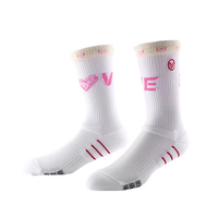 Chaussettes de sport personnalisées pour équipes, tricotées, à motif floral, avec impression par transfert thermique sur le bord, pour jeunes, idéales pour la gym, la course et la randonnée