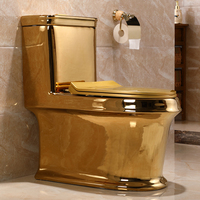 WC monobloc mural de luxe en or brillant pour salle de bain, fabriqué à Chaozhou