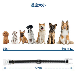 Collier lumineux LED pour chiens, en nylon réglable de 72 cm avec sangle pour l'entraînement des animaux et anti-aboiement - Product Image 1