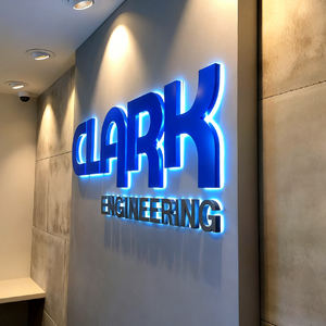 Enseigne LED personnalisée par le fabricant, lettres métalliques rétroéclairées, logo LED rétroéclairé, enseigne commerciale pour le branding mural de bureau - Product Image 5